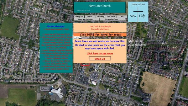 Screenshot of the New Life Church - Newcastle website