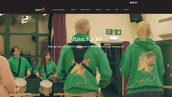 Screenshot of the Great Bowden Recital Trust website