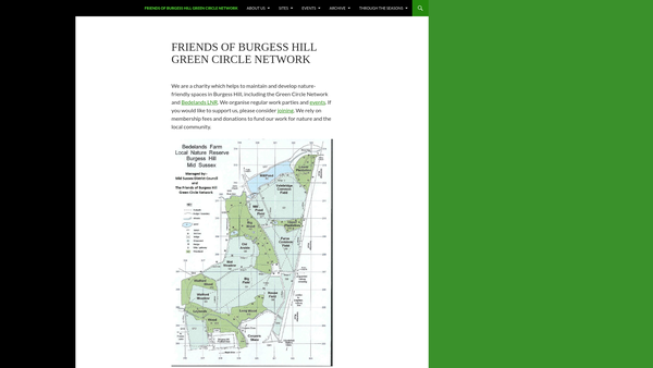 Screenshot of the The Friends Of Burgess Hill Green Circle Network website