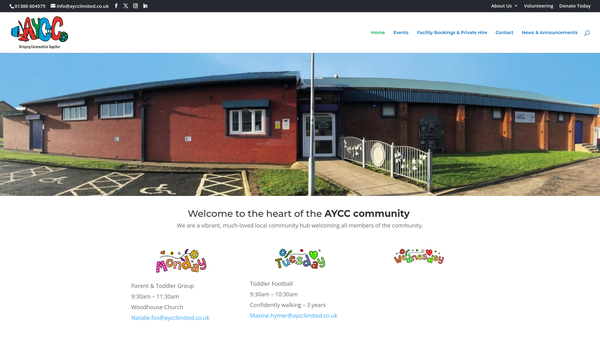Screenshot of the Auckland Youth And Community Centre website