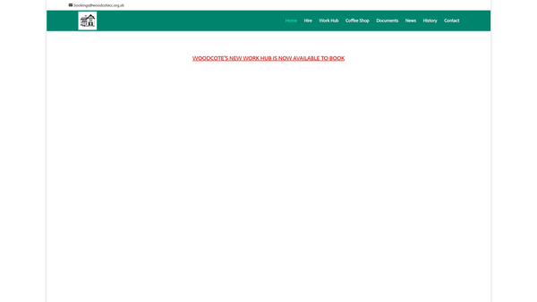 Screenshot of the Woodcote Community Centre Association website