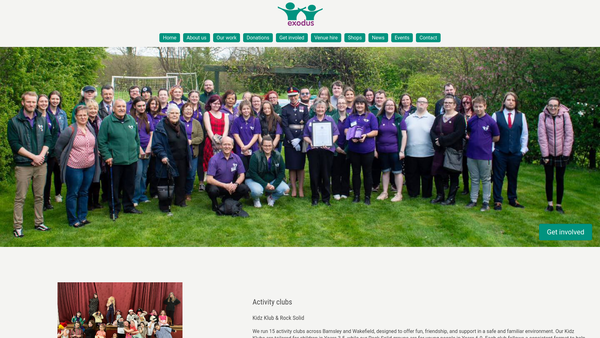 Screenshot of the The Exodus Project website
