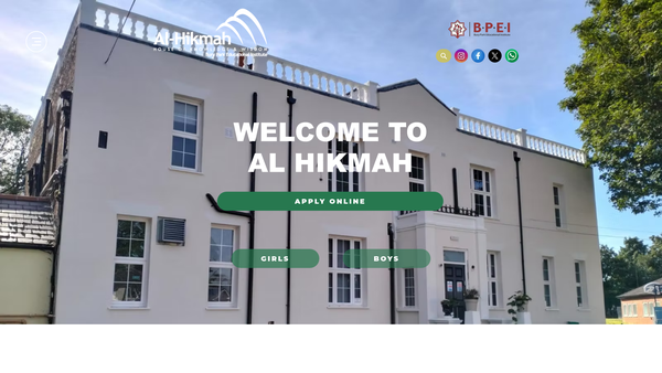 Screenshot of the Bury Park Educational Institute website