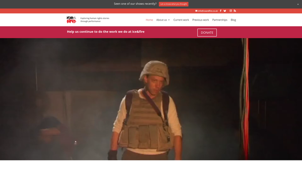 Screenshot of the Ice And Fire Theatre Company Limited website