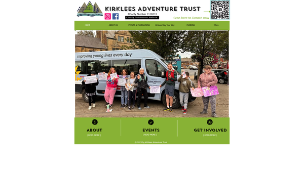 Screenshot of the Kirklees Adventure Trust website