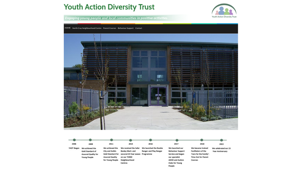 Screenshot of the Youth Action & Diversity Trust Ltd website
