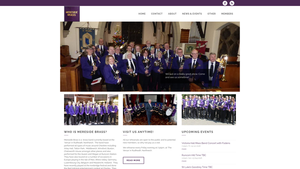 Screenshot of the Mereside Brass website