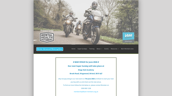 Screenshot of the Bristol Group Of Advanced Motorcyclists website