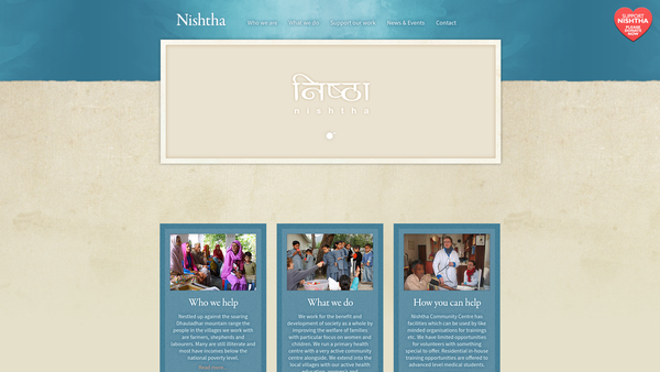 Screenshot of the Nishtha UK Trust website