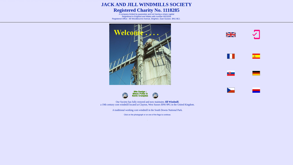 Screenshot of the Jack And Jill Windmills Society website