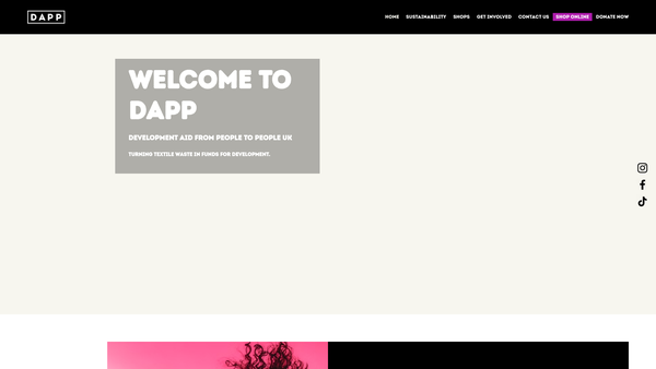 Screenshot of the Development Aid From People To People UK website