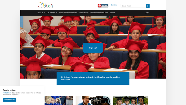 Screenshot of the Children's University Trust website
