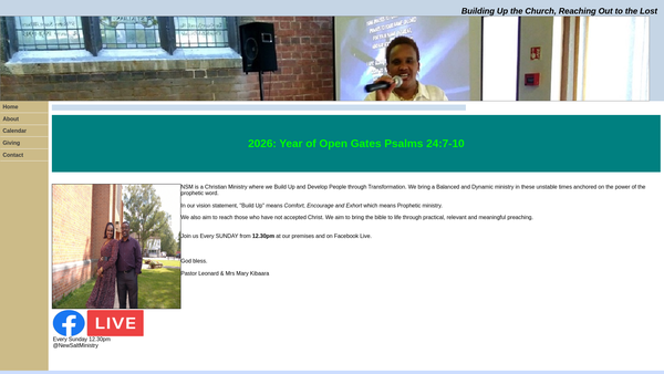 Screenshot of the New Salt Ministry International website