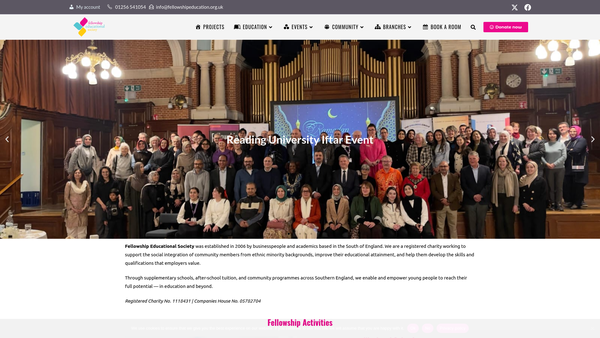 Screenshot of the Fellowship Educational Society website