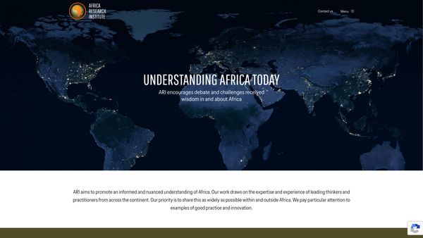 Screenshot of the Africa Research Institute website