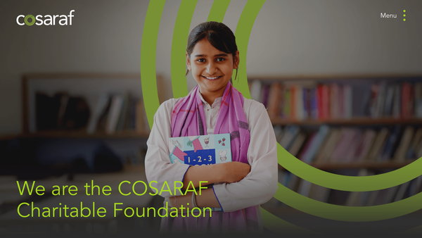 Screenshot of the The Cosaraf Charitable Foundation website