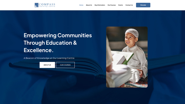 Screenshot of the Compass Learning Centre website
