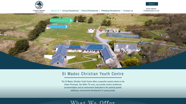 Screenshot of the St Madoc Christian Youth Camp website