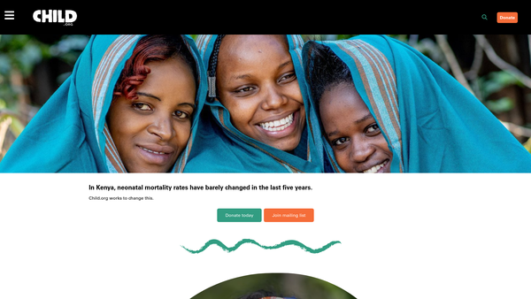 Screenshot of the Child.org International website