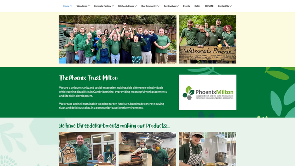 Screenshot of the The Phoenix Trust (Milton) Ltd website