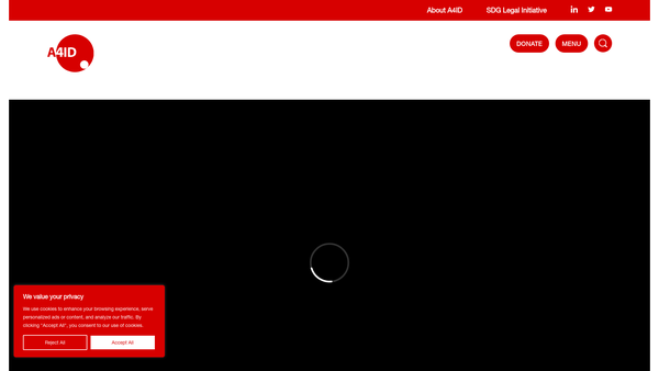 Screenshot of the Advocates For International Development website