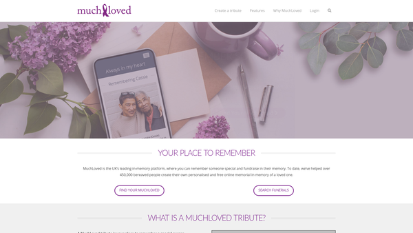 Screenshot of the Muchloved Charitable Trust website