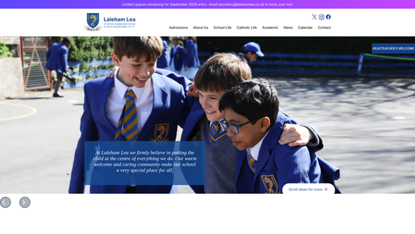Screenshot of the Laleham Lea School website