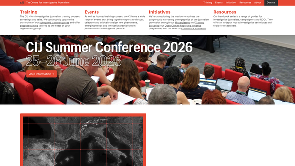 Screenshot of the Centre For Investigative Journalism Limited website