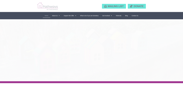 Screenshot of the Pathways: Chesterfield Day Centre For The Homeless website