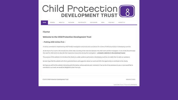 Screenshot of the The Child Protection Development Trust Limited website
