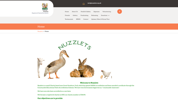 Screenshot of the Nuzzlets website