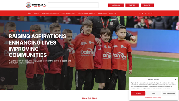 Screenshot of the Barnsley FC Community Trust website
