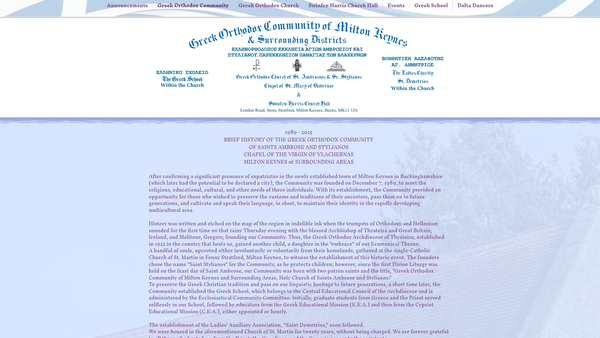 Screenshot of the Greek Orthodox Community Of Milton Keynes And Surrounding District website