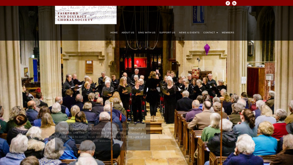 Screenshot of the Fairford & District Choral Society website