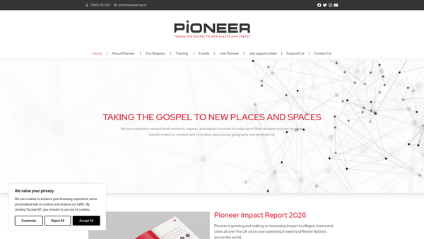 Screenshot of the Pioneer Trust website