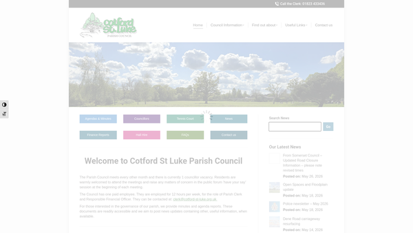 Screenshot of the Cotford St Luke Community Association website
