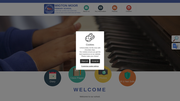 Screenshot of the Friends Of Wigton Moor School website