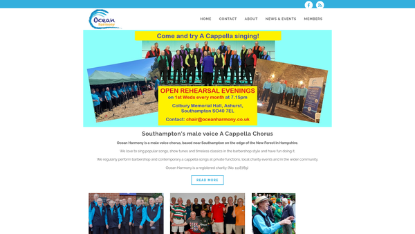 Screenshot of the Ocean Harmony website