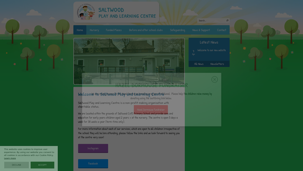 Screenshot of the Saltwood Play & Learning Centre website