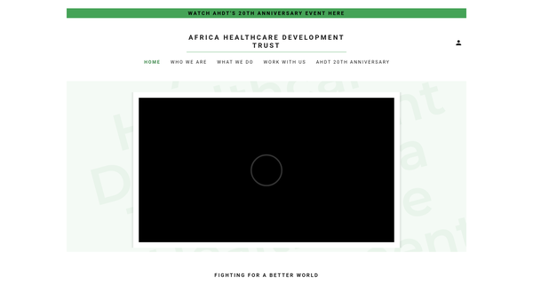 Screenshot of the Africa Healthcare Development Trust website