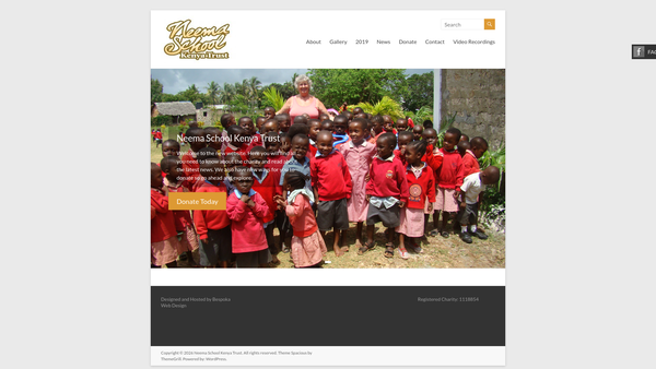 Screenshot of the Neema School (Kenya) Trust website