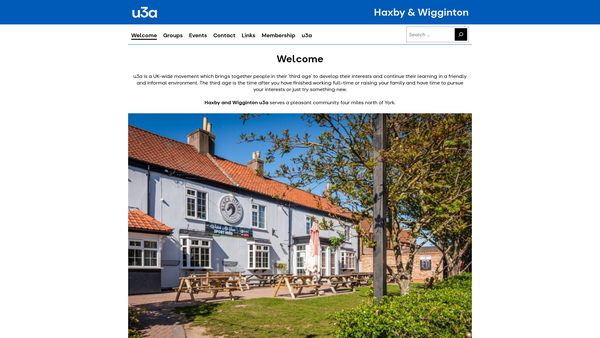 Screenshot of the The University Of The Third Age - Haxby And Wigginton website