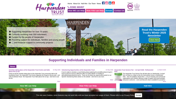 Screenshot of the The Harpenden Trust website