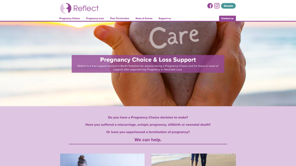 Screenshot of the Reflect website