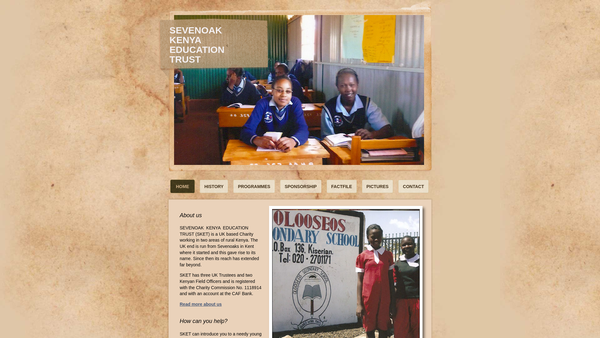 Screenshot of the Sevenoak Kenya Education Trust (Sket website