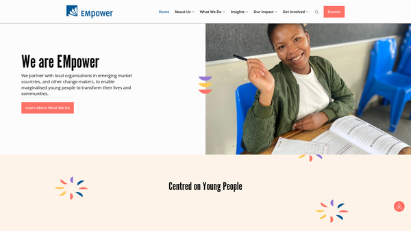 Screenshot of the Empower - The Emerging Markets Foundation Limited website