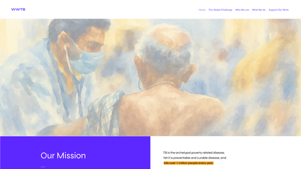 Screenshot of the World Without TB website