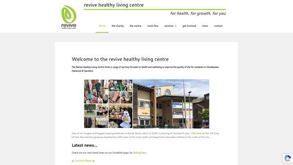 Screenshot of the Revive Healthy Living website