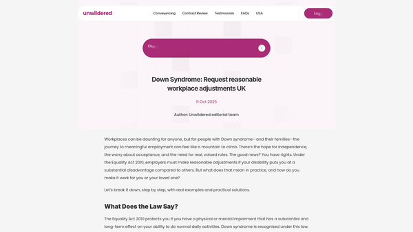 Screenshot of the Kent Wide Down Syndrome Group website