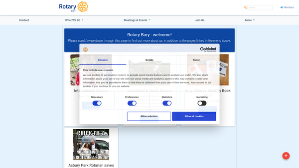 Screenshot of the The Rotary Club Of Bury Trust Fund website